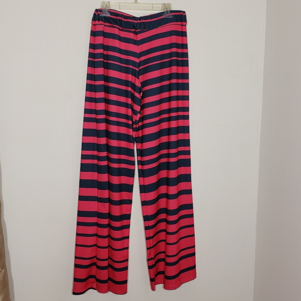 Lolly Wolly Pink and navy palazzo pant size Medium